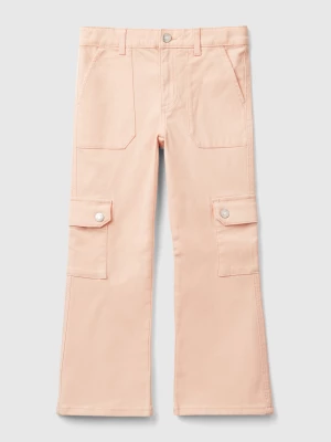 Benetton, Flared Cargo Trousers, size M, Soft Pink, Kids United Colors of Benetton