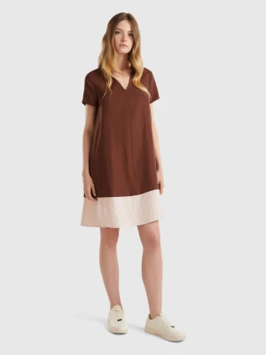 Benetton, Flared Dress In Modal® Blend, size M, Dark Brown, Women United Colors of Benetton