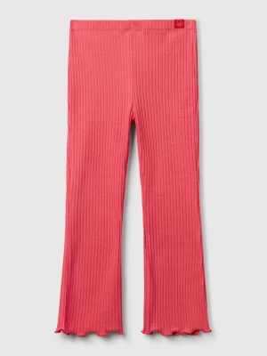 Benetton, Flared Fit Stretch Cotton Leggings, size 116, Cyclamen, Kids United Colors of Benetton