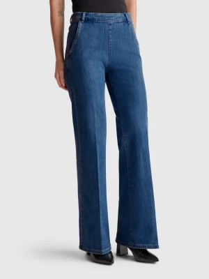 Benetton, Flared Jeans With Zip, Light Blue, Women United Colors of Benetton