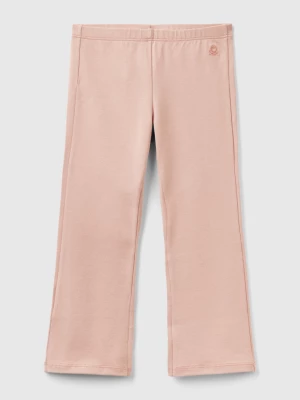 Benetton, Flared Leggings In Stretch Cotton, size 104, Soft Pink, Kids United Colors of Benetton