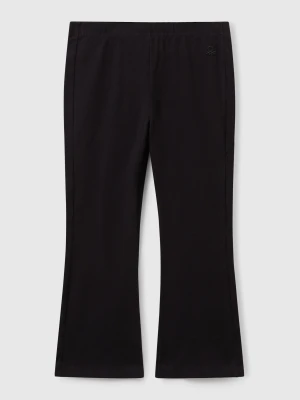 Benetton, Flared Leggings In Stretch Cotton, size 116, Black, Kids United Colors of Benetton