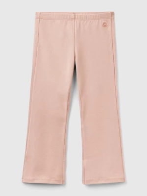 Benetton, Flared Leggings In Stretch Cotton, size 82, Soft Pink, Kids United Colors of Benetton