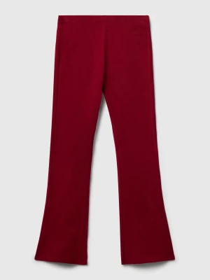 Benetton, Flared Leggings In Stretch Cotton, Size: L, Burgundy, Kids United Colors of Benetton