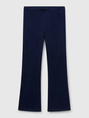 Benetton, Flared Leggings In Stretch Cotton, Size: XL, Dark Blue, Kids United Colors of Benetton