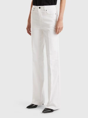 Benetton, Flared Stretch Jeans, size 26, White, Women United Colors of Benetton