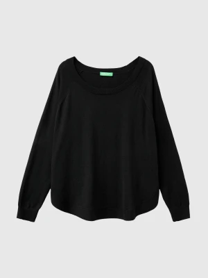 Benetton, Flared Sweater In Wool Blend, Size: XXS, Black, Women United Colors of Benetton
