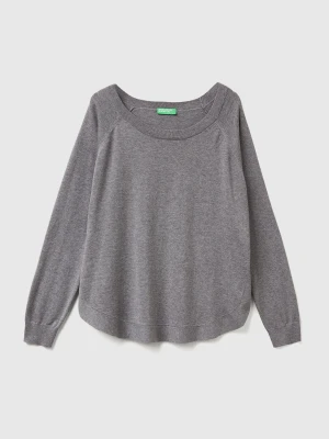 Benetton, Flared Sweater In Wool Blend, Size: XXS, Dark Gray, Women United Colors of Benetton