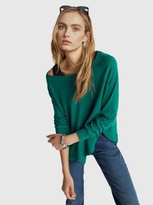 Benetton, Flared Sweater In Wool Blend, Size: XXS, Dark Green, Women United Colors of Benetton