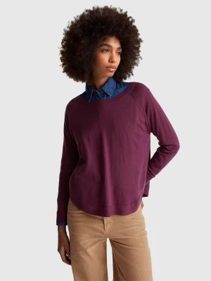 Benetton, Flared Sweater In Wool Blend, Size: XXS, Plum, Women United Colors of Benetton