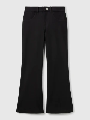 Zdjęcie produktu Benetton, Flared Trousers In Stretch Cotton, size XL, Black, Kids United Colors of Benetton