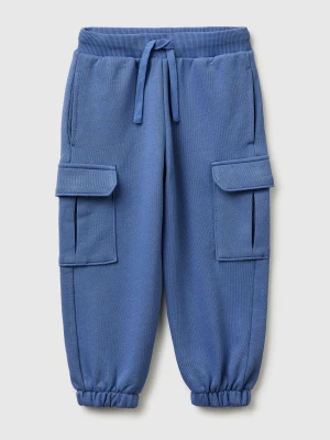 Benetton, Fleece Cargo Joggers, Size: 104, Light Blue, Kids United Colors of Benetton