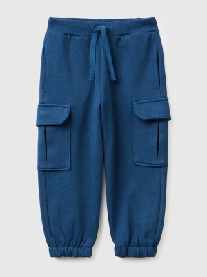Benetton, Fleece Cargo Joggers, Size: 116, Dark Blue, Kids United Colors of Benetton