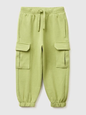 Benetton, Fleece Cargo Joggers, Size: 116, Light Green, Kids United Colors of Benetton