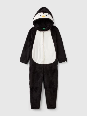 Benetton, Fleece Penguin Onesie, size XS, Black, Kids United Colors of Benetton