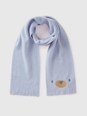 Benetton, Fleece Scarf With Animal Embroidery, size 50-82, Sky Blue, Kids United Colors of Benetton