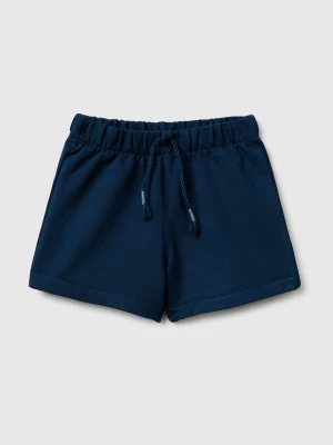 Benetton, Fleece Shorts With Animal Embroidery, Size: 82, Dark Blue, Kids United Colors of Benetton
