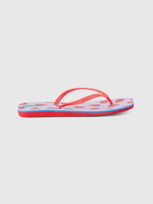 Benetton, Flip Flops With Strawberry Pattern, size 36-37, Lilac, Women United Colors of Benetton
