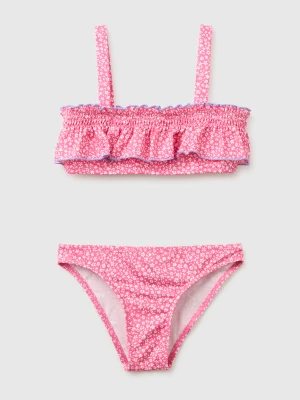 Benetton, Floral Bikini With Ruffle, Size: XS, Cyclamen, Kids United Colors of Benetton