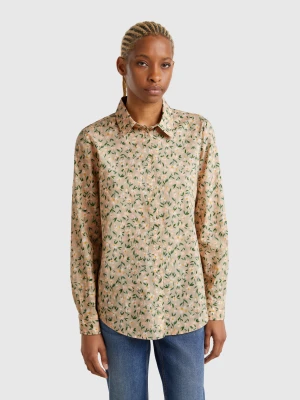 Benetton, Floral Green Shirt, size XXS, Green, Women United Colors of Benetton