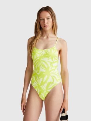 Benetton, Floral One-piece Swimsuit, size 1°, Lime, Women United Colors of Benetton