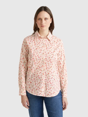 Benetton, Floral Pink Shirt, size XXS, Pink, Women United Colors of Benetton