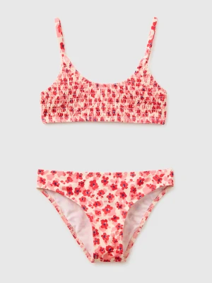 Benetton, Floral Print Beach Bikini, Size: S, Soft Pink, Kids United Colors of Benetton