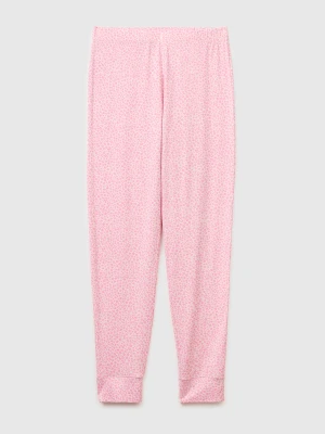 Benetton, Floral Print Trousers, Size: XXS, Pink, Women United Colors of Benetton