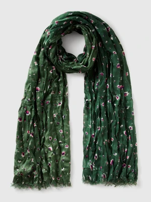 Zdjęcie produktu Benetton, Floral Scarf In Viscose, size OS, Green, Women United Colors of Benetton