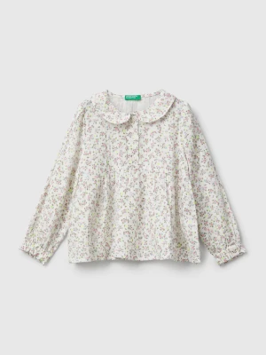 Benetton, Floral Shirt, Size: 116, Creamy White, Kids United Colors of Benetton