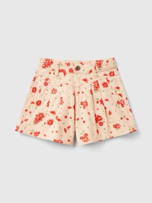 Benetton, Floral Shorts, size 3XL, Peach, Kids United Colors of Benetton