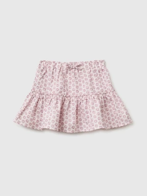 Benetton, Floral Skirt In Linen Blend, Size: 116, Pink, Kids United Colors of Benetton