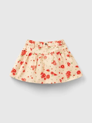 Benetton, Floral Skirt, size 104, Peach, Kids United Colors of Benetton