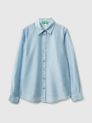 Benetton, Flowing Shirt, Size: XXS, Light Blue, Women United Colors of Benetton