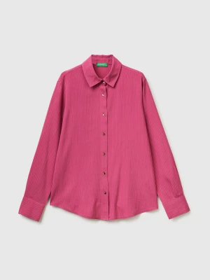 Benetton, Flowing Striped Shirt, Size: XS, Burgundy, Women United Colors of Benetton