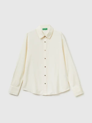 Benetton, Flowing Striped Shirt, Size: XS, Creamy White, Women United Colors of Benetton