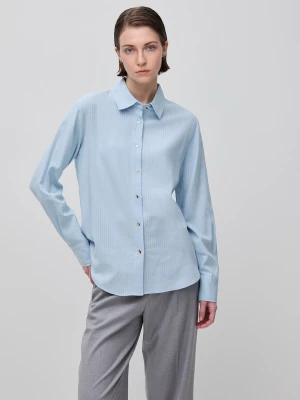 Benetton, Flowing Striped Shirt, Size: XS, Light Blue, Women United Colors of Benetton