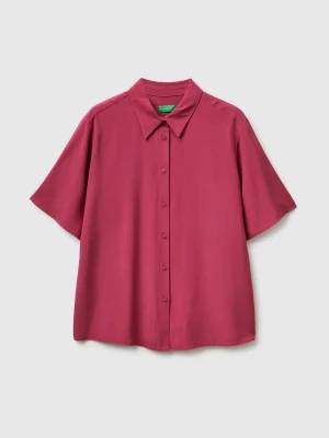 Benetton, Flowy 3/4 Sleeve Shirt, Size: XXS, Plum, Women United Colors of Benetton
