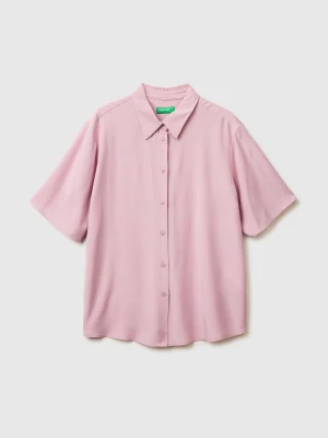 Benetton, Flowy 3/4 Sleeve Shirt, Size: XXS, Soft Pink, Women United Colors of Benetton