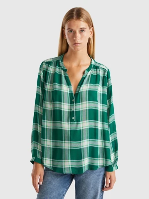 Benetton, Flowy Check Shirt, size XXS, Multi-color, Women United Colors of Benetton