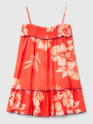 Benetton, Flowy Dress With Flower Print, size XXS, , Kids United Colors of Benetton