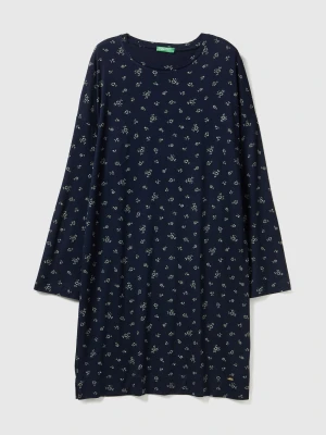 Benetton, Flowy Floral Nightshirt, Size: XXS, Dark Blue, Women United Colors of Benetton