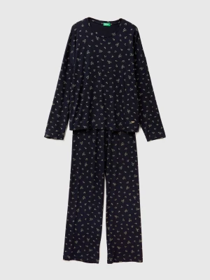 Benetton, Flowy Floral Pyjamas, Size: XXS, Blue, Women United Colors of Benetton