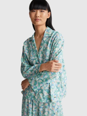 Benetton, Flowy Floral Pyjamas, Size: XS, Aqua, Women United Colors of Benetton
