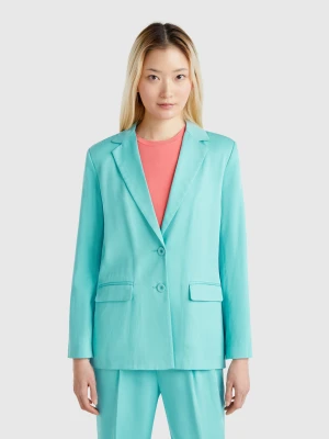 Benetton, Flowy Jacket, size , Aqua, Women United Colors of Benetton