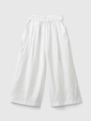 Benetton, Flowy Palazzo Trousers, size 110, White, Kids United Colors of Benetton
