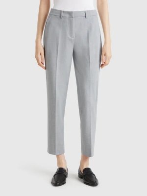 Benetton, Flowy Slim Fit Trousers, size , Gray, Women United Colors of Benetton
