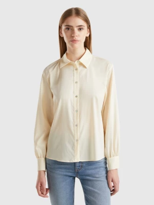 Benetton, Flowy Stretch Shirt, size L, Creamy White, Women United Colors of Benetton