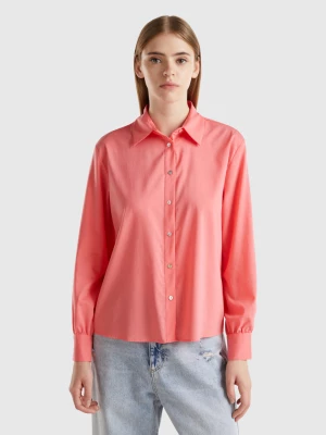 Benetton, Flowy Stretch Shirt, size L, Pink, Women United Colors of Benetton