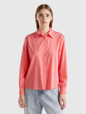 Benetton, Flowy Stretch Shirt, size M, Pink, Women United Colors of Benetton